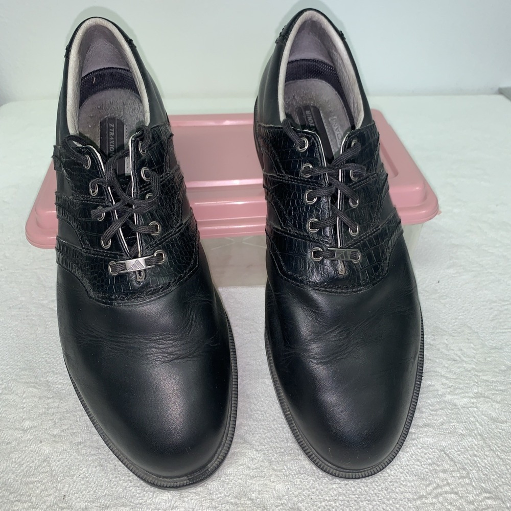 Vintage Adidas EVN791003 Z_Traxion Oxford Men's Black Golf Shoes Size 10 Gator - Picture 3 of 9